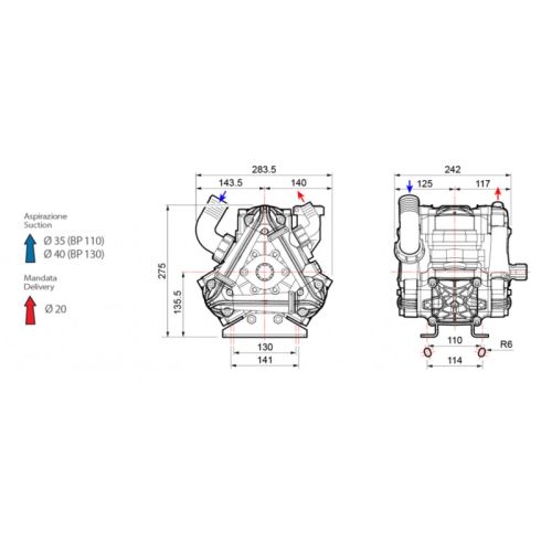 картинка Насос мембранный Comet BP130 D (124 л/мин; 20 бар) фото 3 картинка Насос мембранный Comet BP130 D (124 л/мин; 20 бар) фото 3